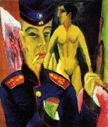Ernst Ludwig Kirchner Self Portrait as a Soldier oil on canvas